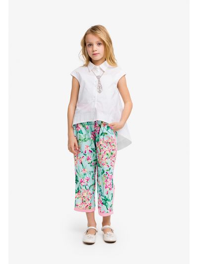 Sleeveless Shirt and Printed Pants Set