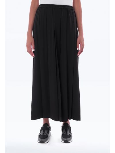 Elasticated Waist Wide Leg Cut Trousers