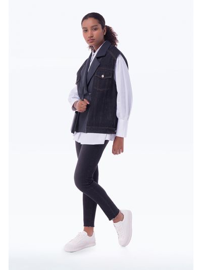 Raw Hem Basic Denim Trouser