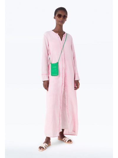 Textured Cotton Solid Maxi Dress -Sale