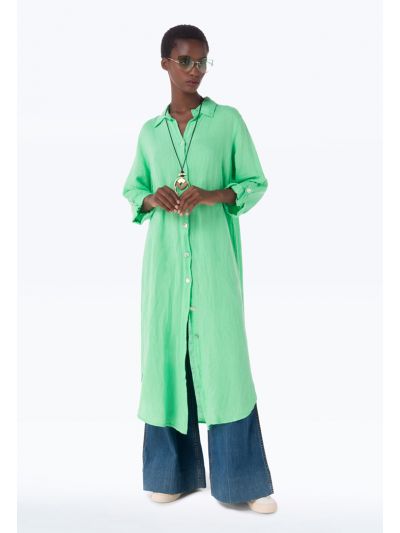 Solid Buttoned Maxi Dress -Sale