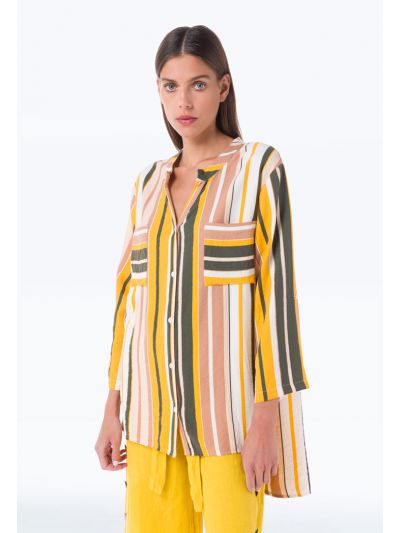 Multicolored Wide Striped Shirt