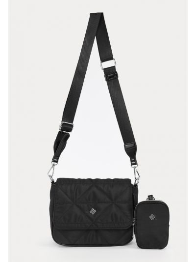 Nylon Solid Shoulder Bag With Matching Pouch -Sale