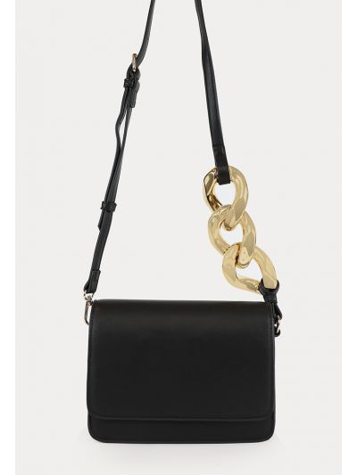 Flap Closure Solid PU Leather Satchel Bag -Sale