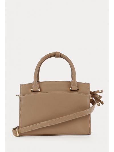 Chic Top PU Leather Handle Hand Bag -Sale
