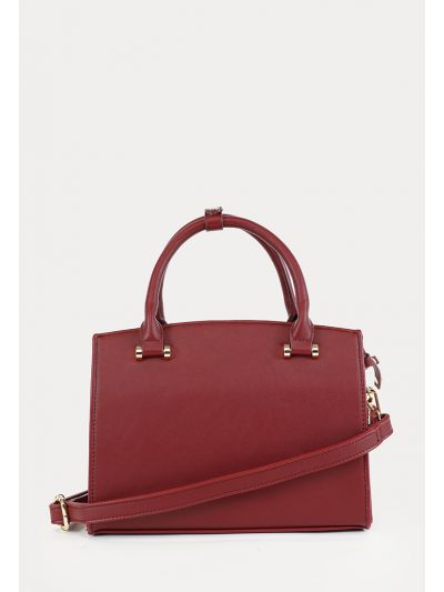 Chic Top PU Leather Handle Hand Bag -Sale