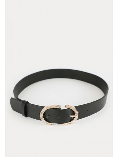 Rhinestones Embellished Pin Buckle PU Leather Belt -Sale