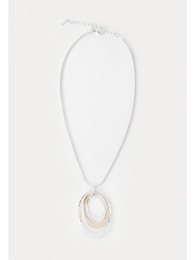 Triple Circles Zinc Alloy Pendant Necklace -Sale