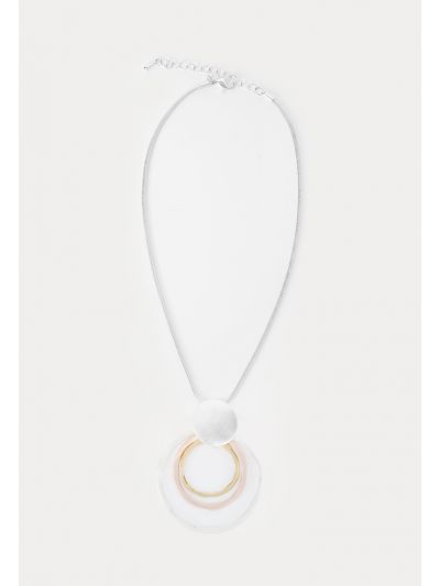 Triple Circles Zinc Alloy Pendant Necklace -Sale