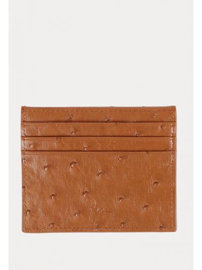 Textured Ostrich Print Card Holder