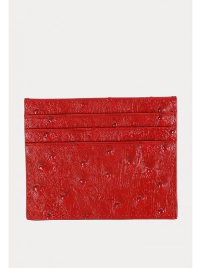 Textured Ostrich Print Card Holder