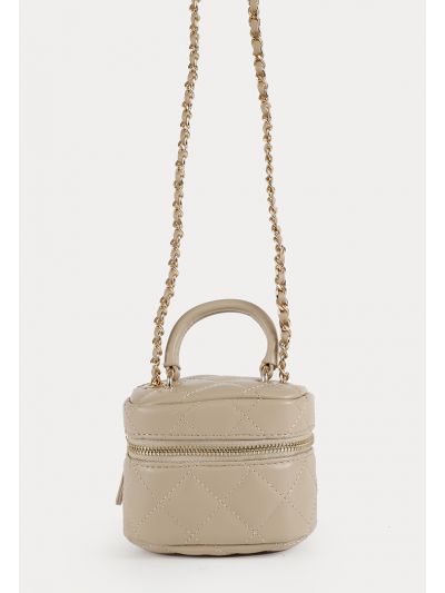 PU Leather Top Handle Zipped Box Bag -Sale