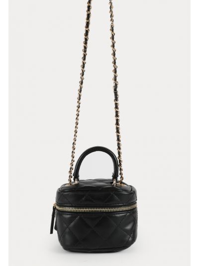 PU Leather Top Handle Zipped Box Bag -Sale