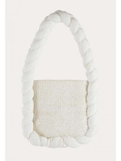 Soft Solid Braided Handle Mini Bag -Sale