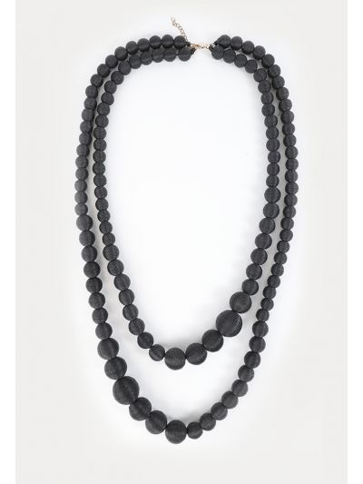 Double Layered Wrapped Robe Circles Necklace -Sale