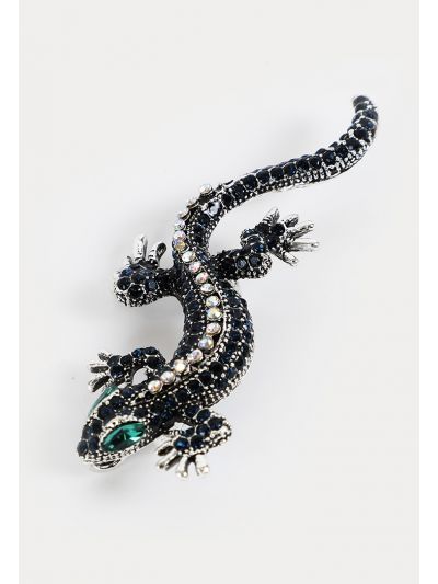 Lizard Design Crystals Brooch Pin -Sale