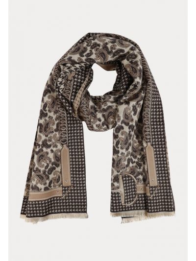 Traditional Pattern Frayed Edges Pashmina Shawl -Sale