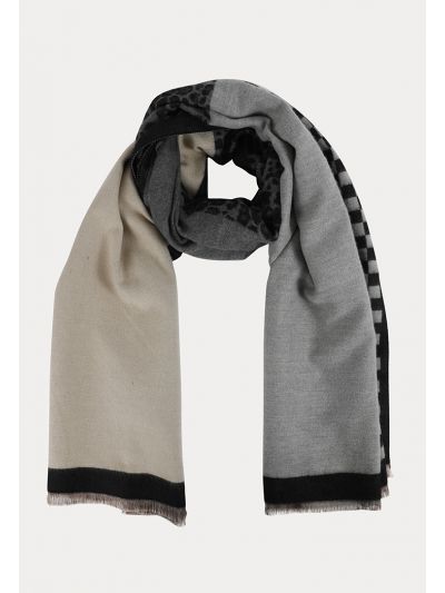 Multi Printed Pattern Frayed Edges Pashmina Shawl -Sale
