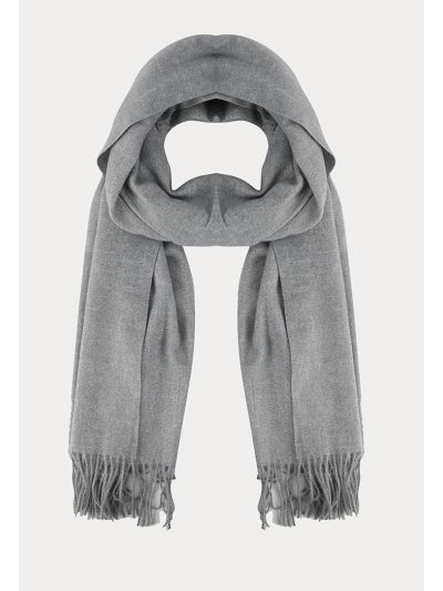 Plain Winter Scarf With Fringes