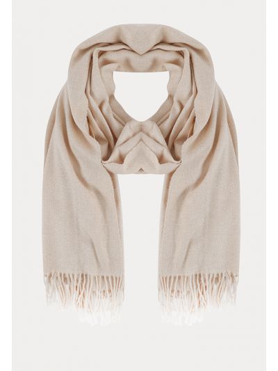Plain Winter Scarf With Fringes -Sale