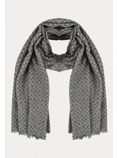 Textured Winter Scarf With Frayed Edges -Sale