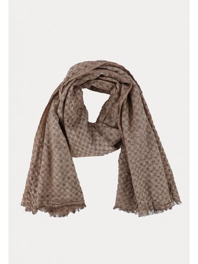 Textured Winter Scarf With Frayed Edges -Sale