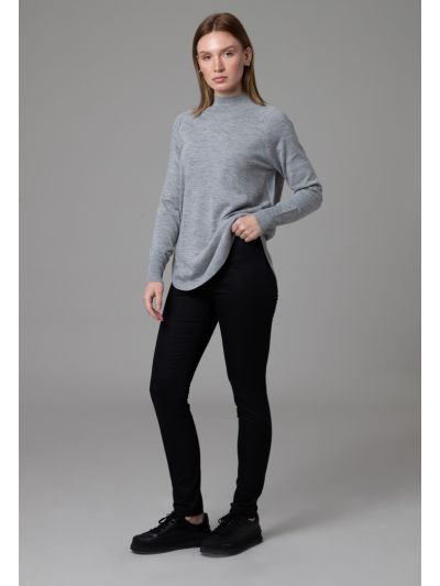 Elasticated Waist High Rise Solid Trousers