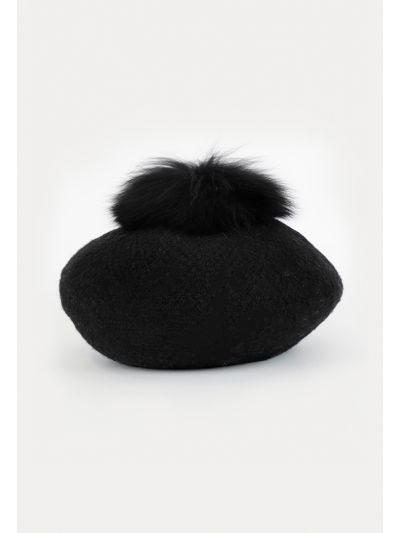 Faux Fur Pom Warm Knitted Beanie Hat -Sale