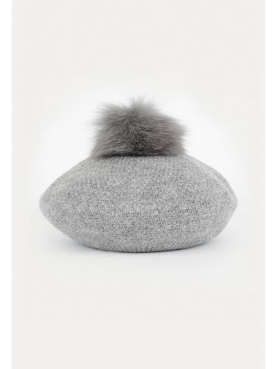 Faux Fur Pom Warm Knitted Beanie Hat -Sale