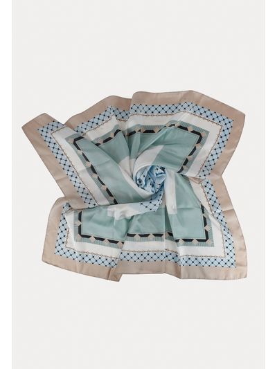 Multi Print Silky Square Framed Scarf