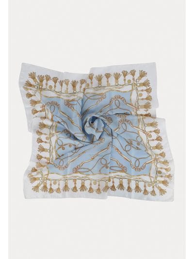Robes And Chains Print Silky Square Scarf -Sale