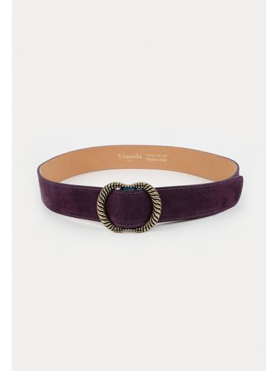 Gold Toned Alloy Buckle Velvet Belt -Sale
