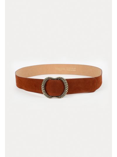 Gold Toned Alloy Buckle Velvet Belt -Sale