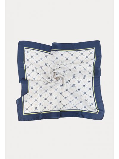 Framed Quatrefoil Printed Square Scarf -Sale