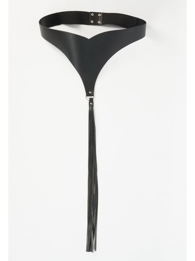 Long Side Tassel PU Leather Elasticated Belt -Sale