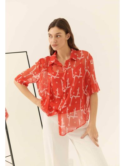 Roman Short Sleeve Patterned Shirt Multi Color