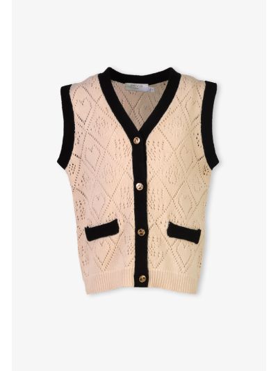Knitted Two Toned Vest