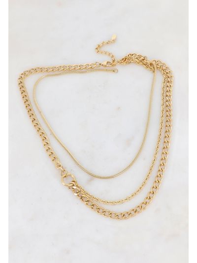 Circle Curb Link Stainless Steel Necklace