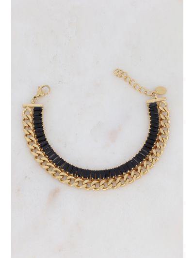 2-Row Natural Stainless Steel Bracelet