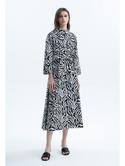 Zebra Printed Midi Dress