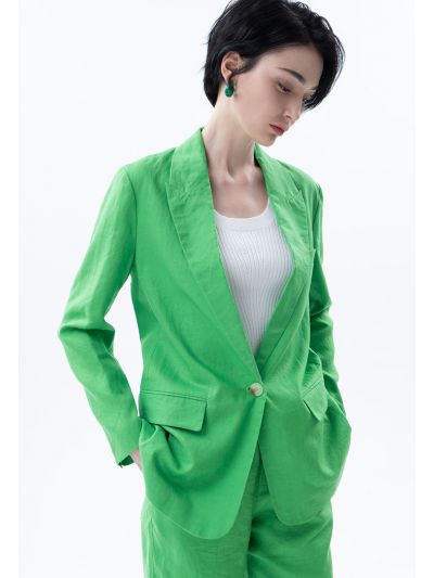 Classic Fit Solid Linen Blazer -Sale