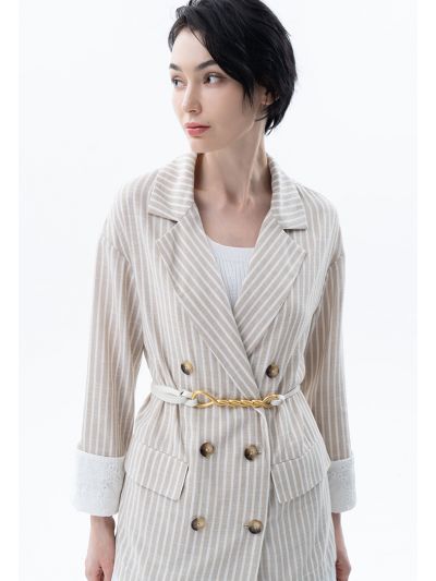Stripe Double Breasted Blazer -Sale