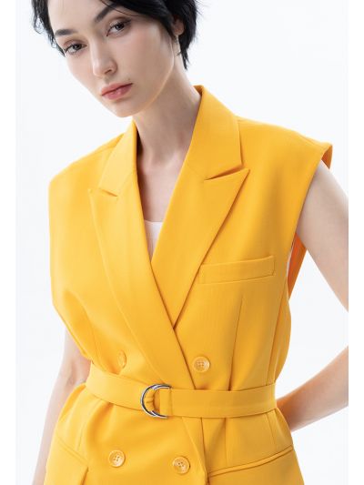 Solid Blazer with Notched Lapel -Sale
