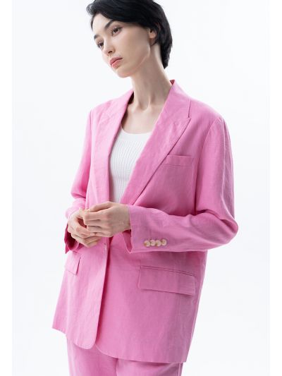 Classic Fit Solid Linen Blazer -Sale