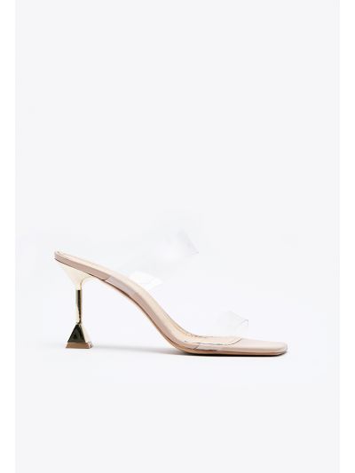 Transparent Square Double Strap Sandals -Sale