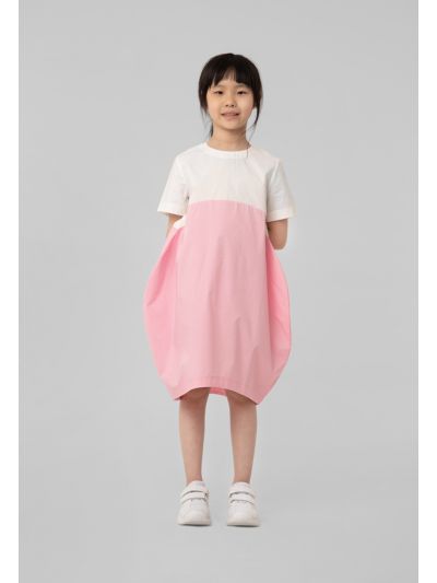 Colorblock High-Low Balloon Dress -Sale