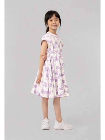 Girls Contrasting Trees Printed Dress -Sale