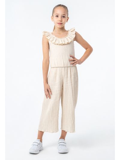 Solid Wide Leg High Waist Pants -Sale