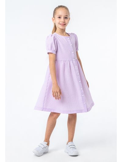 Puff Sleeves Textured Button Up Dress -Sale