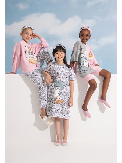 Tom & Jerry Bold Graphic Printed Dress And Shorts Set -Sale